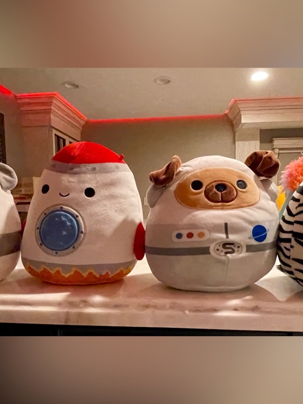 Squishmallows White, Red and Tan Space Pups Plush Duo